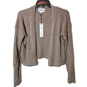 Olive + Oak Women's Brown Ribbed Sweater Cardigan Size Small NWT